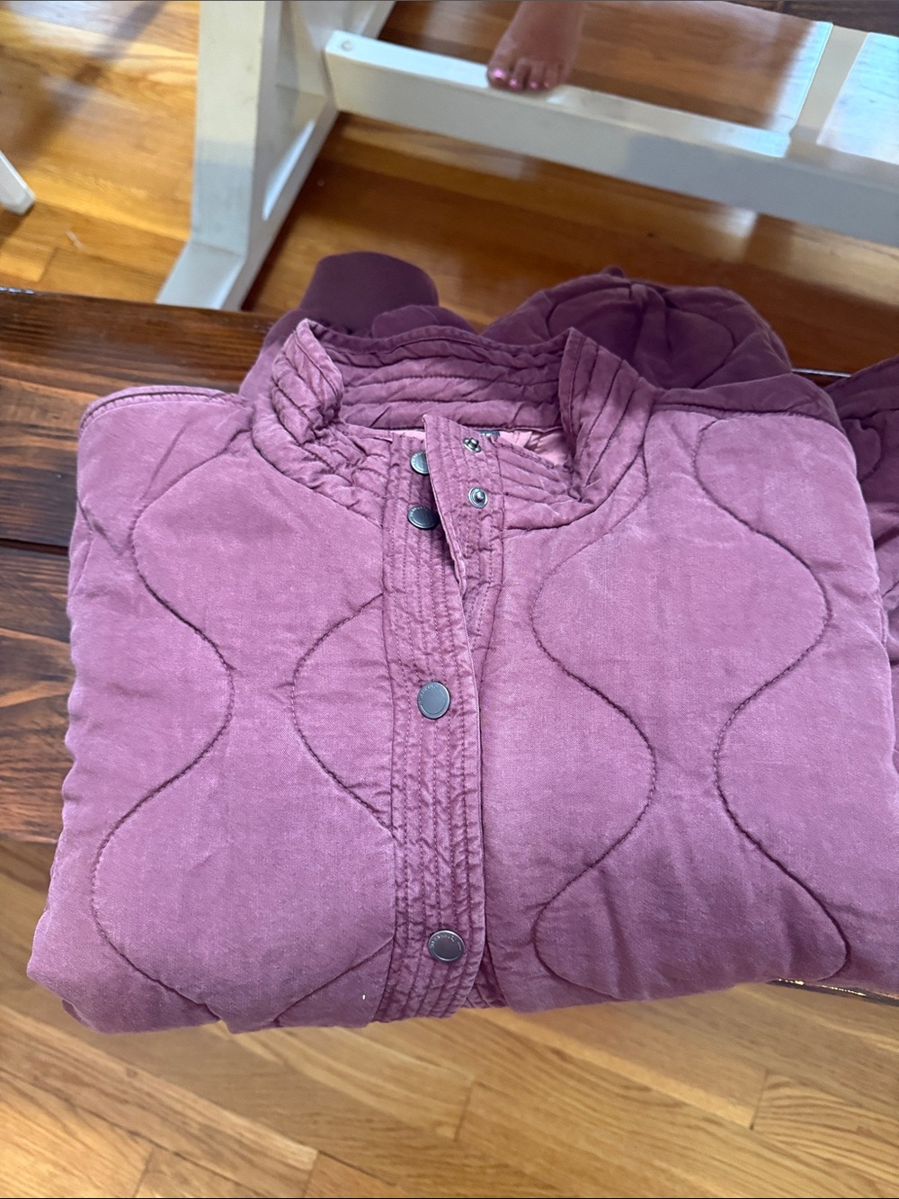 NWT BlankNYC Women's Oversized Quilted Snap Jacket,  purple/ cranberry XL